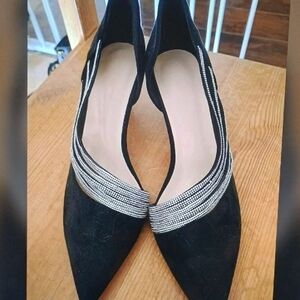 Elegant Black Women's Shoes with Silver Accents